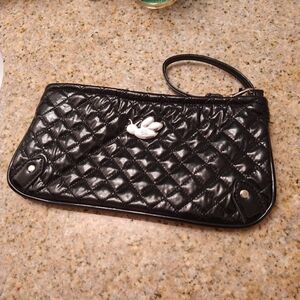 B's Patent leather wristlet @quilted +zipper top
